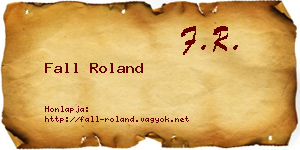 Fall Roland névjegykártya